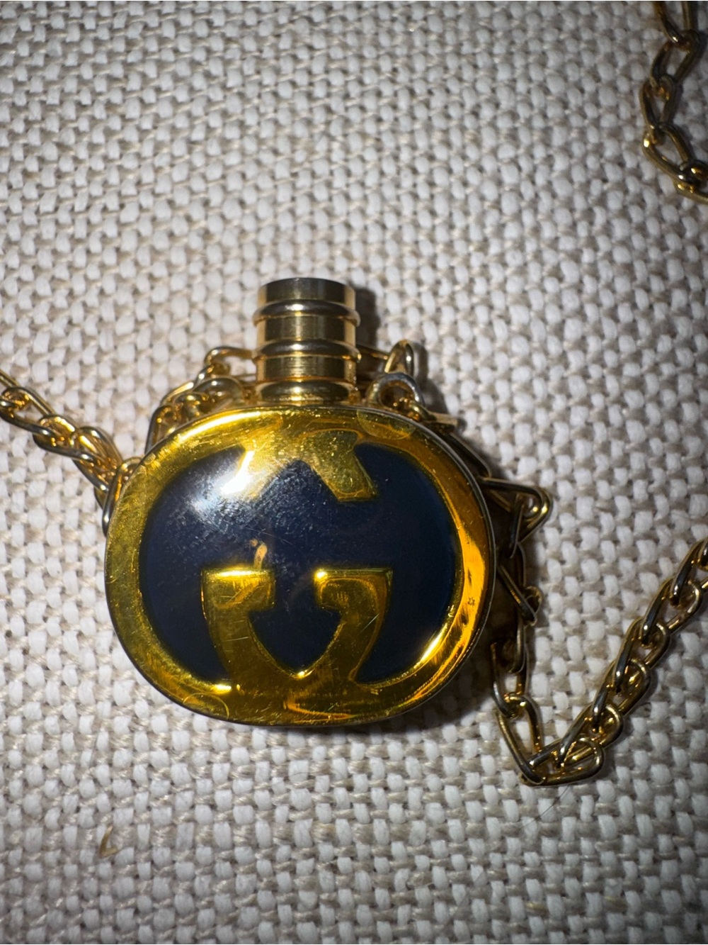 Vintage Gucci Perfume Bottle Pendant Necklace